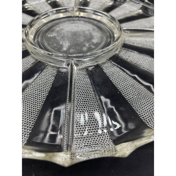 Vintage Jeanette Glass Co. Crystal Dewdrop Divided Serving Platter Relish Tray - Picture 4 of 6